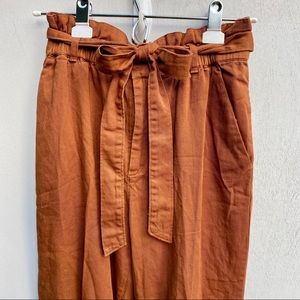 Bar III x Becca Tilley Rust/ Brown Paperbag Pants
